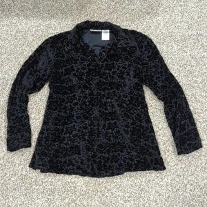 Maternity Announcements | Small | Black Velvet Floral Print Long Sleeve